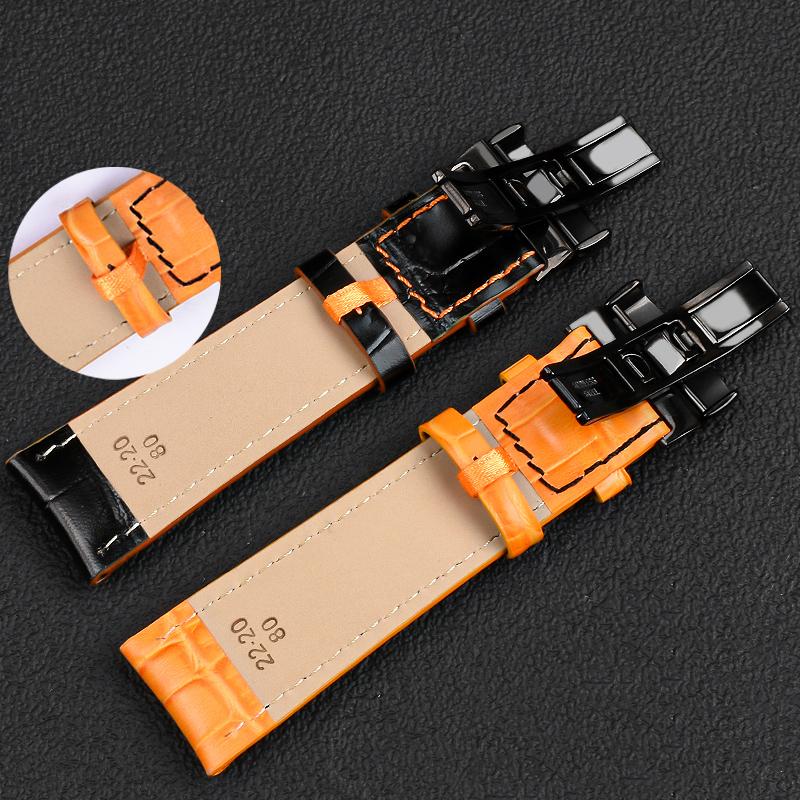 Кожаный ремешок для Mido Helmsman m005 Оранжевый Руль m005614 m005430A Мужская часовая цепочка с браслетом-бабочкой 22 мм 23 мм