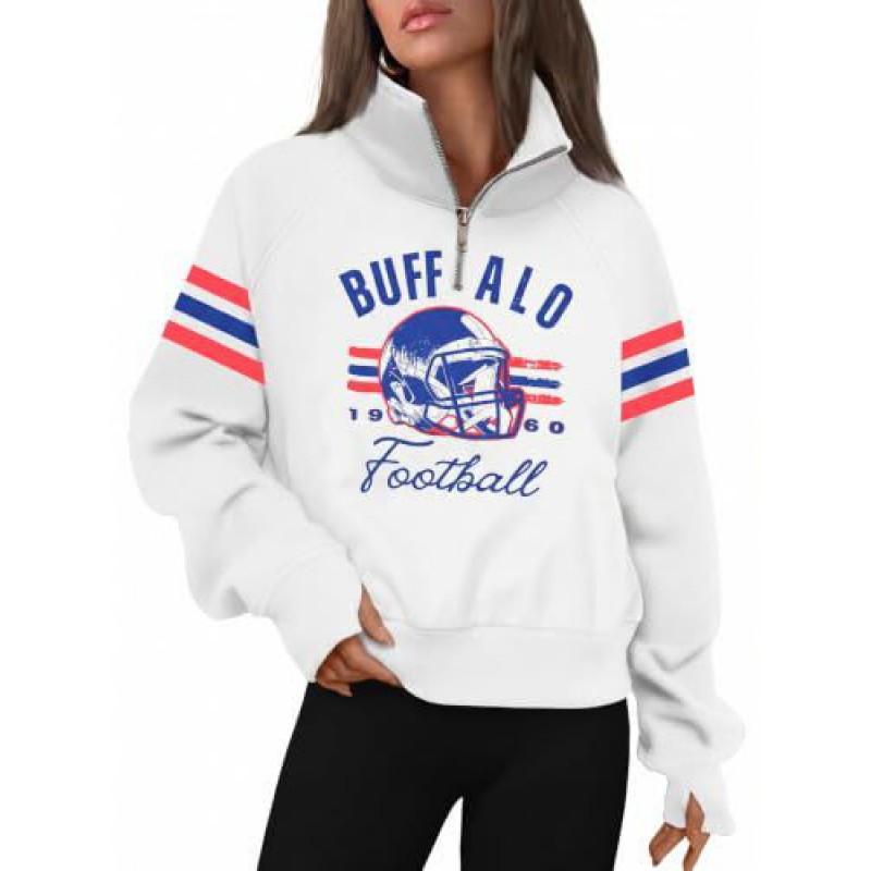 2026 Womens Half Zip Sweatshirt 3D Printed Striped Loose Long Sleeve Casual Top Fall