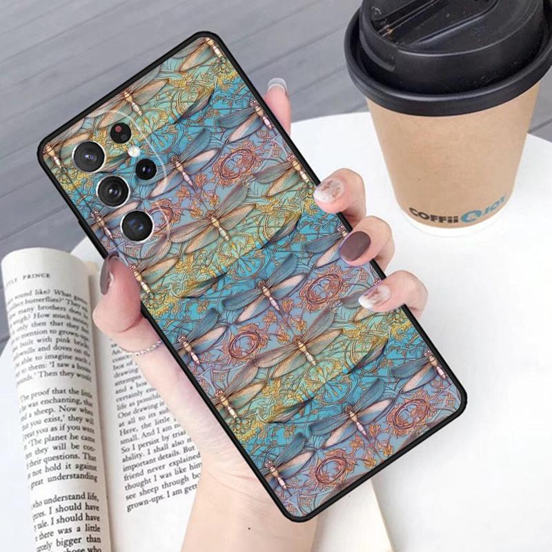 Чехол для телефона с узором «Стрекоза» для Samsung Galaxy S24 S25 Ultra S21 S22 Ultra S10E Note 10 Plus Note 20 FE S23