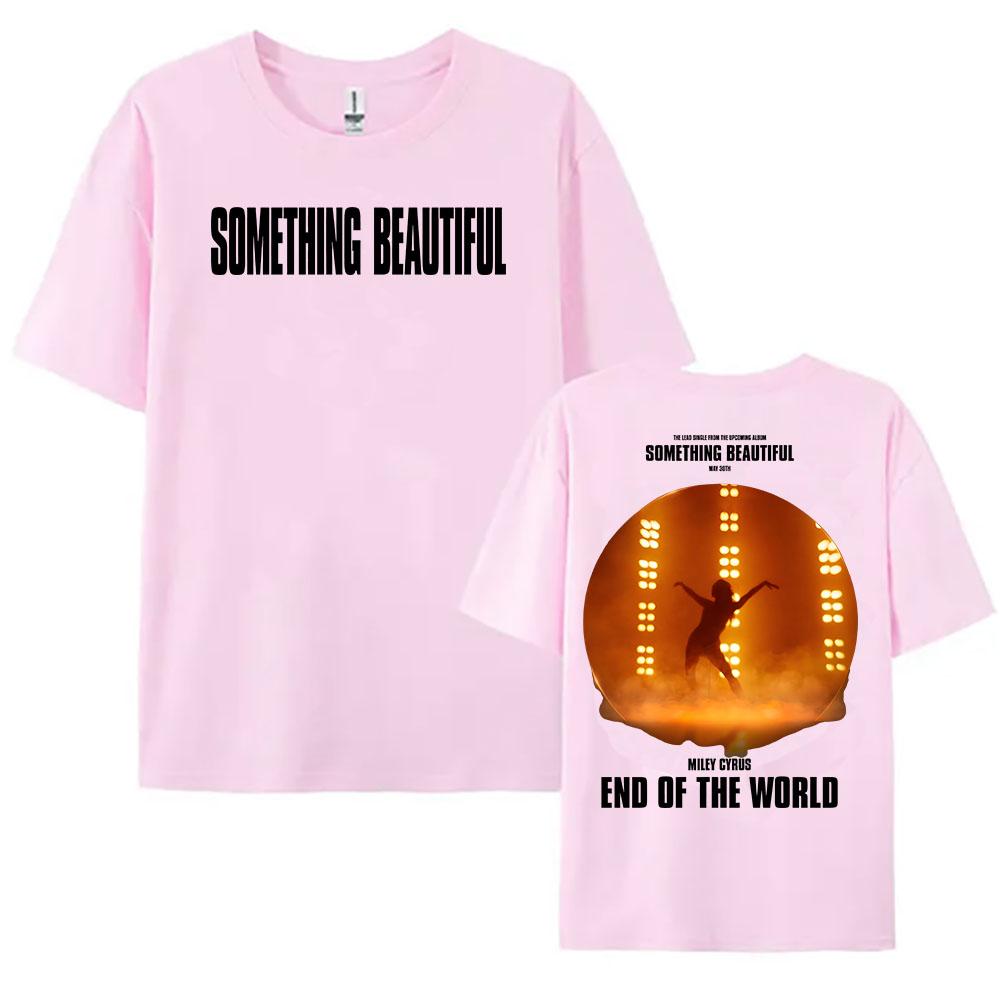 Y2K Miley Cyrus Fim Do Mundo Camiseta Algo Lindo álbum 2025 Camisetas De Unisexga Curta algodão Feminino T Camisa Unissex
