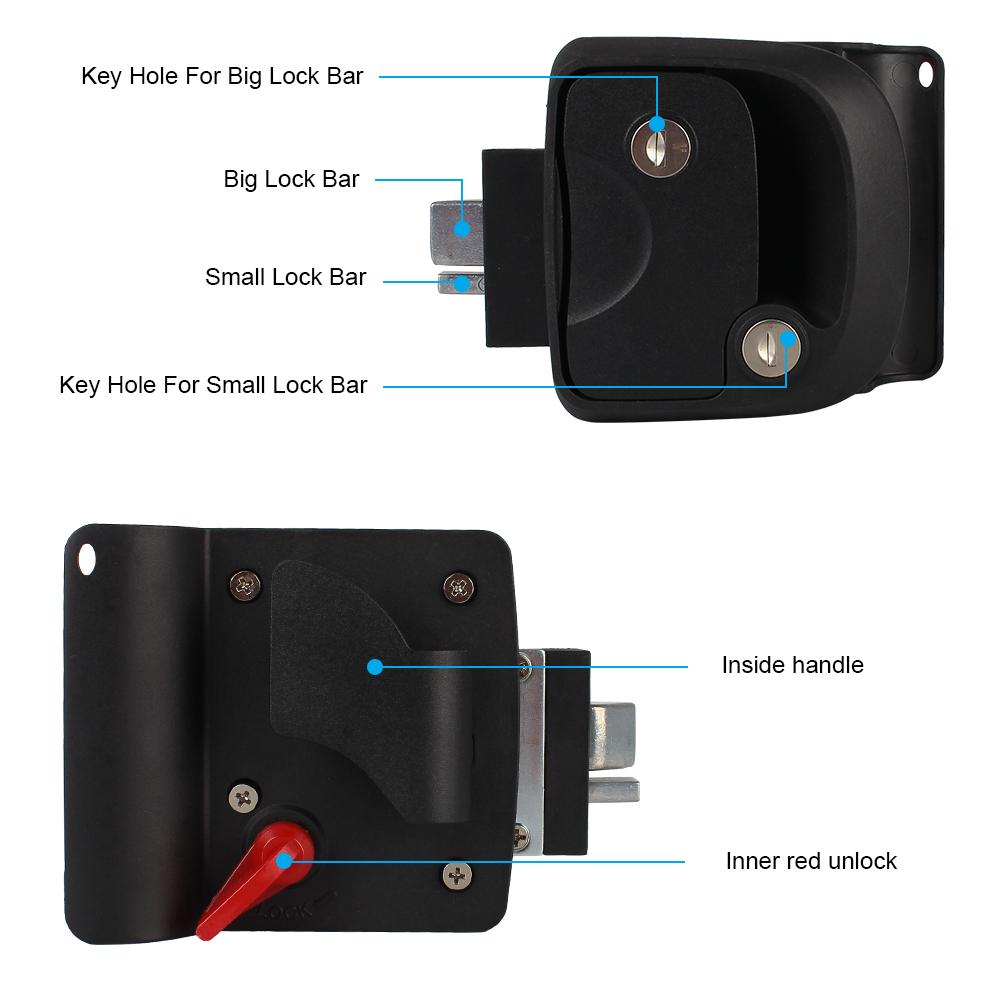 Дверная защелка для кемпера, ручка для замка с двойным открыванием, набор ключей, автоматический переключатель для задней двери, аксессуары для прицепа для автофургона, универсальные