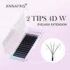 2 Tips 4D W Shaped Eyelash Extension Faux Mink Volume Lashes Premade Volume Fan Lashes W Style Natural Eyelash