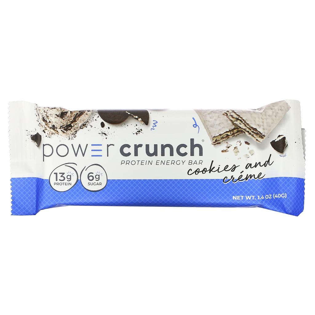 BNRG Power Crunch Protein Energy Bar, Original, Cookies & Cream, 12 Bars, 1.4 Oz (40 G) Each