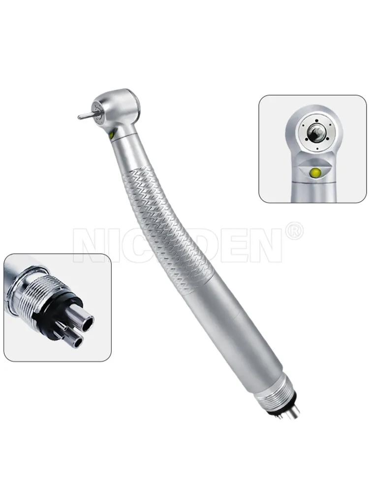 Illuminated turbine handpiece, 3-point water-cooled and ceramic bearings