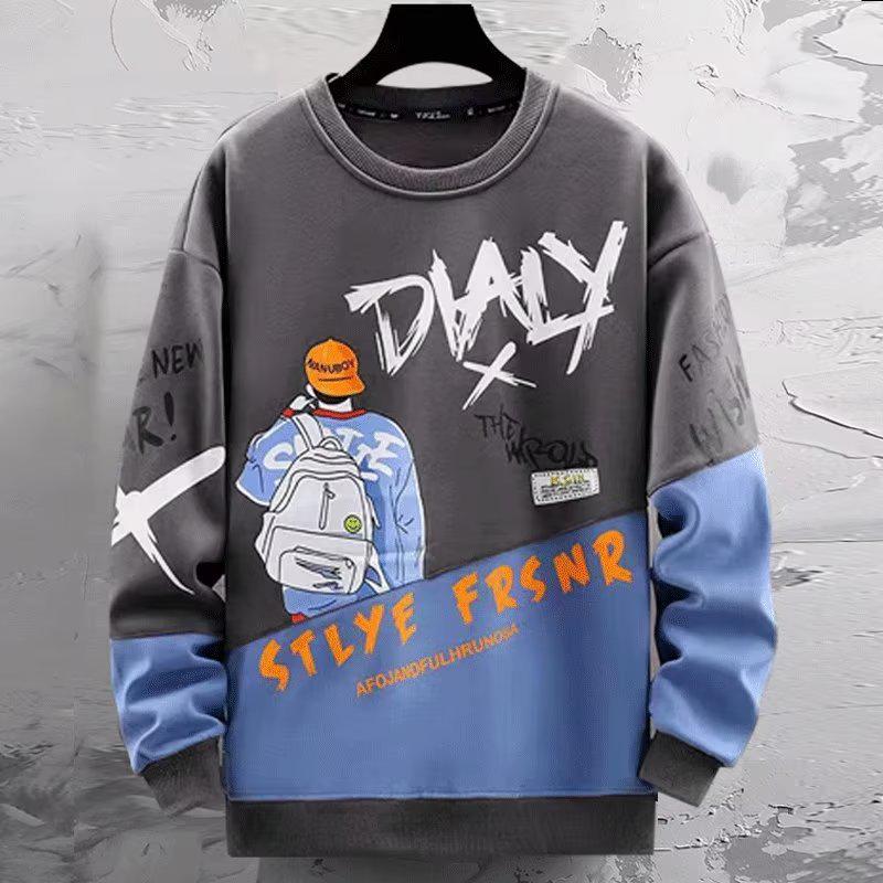 Мужская однотонная толстовка с капюшоном — уличная мода, длинный рукав, молодежный корейский стиль для весны, осени, зимы