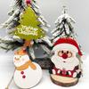 Yousheng Christmas Wooden Ornaments Vintage Snowman Reindeer Santa Gingerbread Man Christmas Tree Hanging Decoration for Winter Home Decor