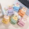 7-15 Years Kids Boys Girls Homework Gloves Cute Rabbit Ear Half Finger Flip Cover Winter Warm Gloves Knitted Cold-Proof Mittens