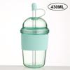 Пластиковая кофейная чашка 430 мл Холодная и термостойкая чашка для воды Многоразовая Герметичная чашка для молока и кофе Чашки для боба с крышками и соломинкой