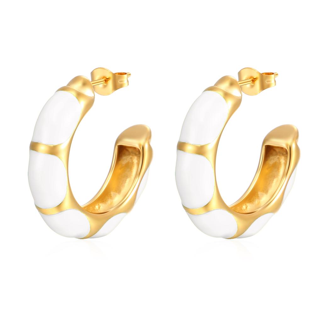 Минималистичные креативные цветные серьги-капельки C из нержавеющей стали с позолотой в стиле бамбука, дизайн Sense Jewelry