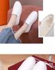 Versatile Women's White Slip-on Shoes - Autumn/Winter Flat Leather Sneakers for Nurses and Students