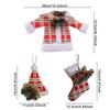 Holiday Party Decorations Christmas Ornament Set Buffalo Plaid Christmas Tree Ornaments Stocking Sweater Hat