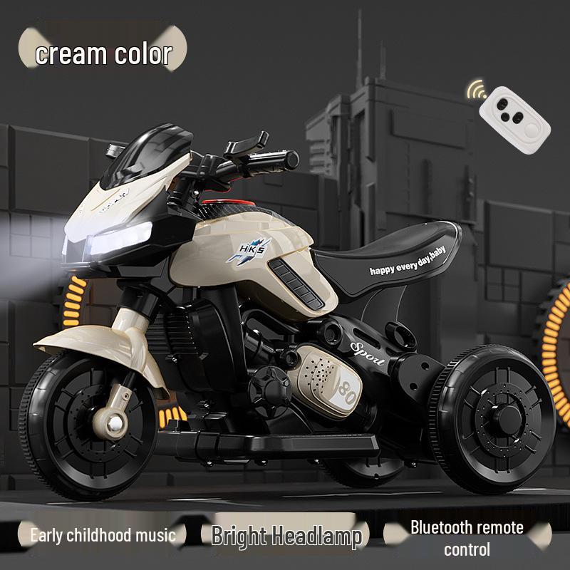 Детский электрический трехколесный велосипед: Игрушечный мотоцикл с аккумулятором и дистанционным управлением для мальчиков и девочек