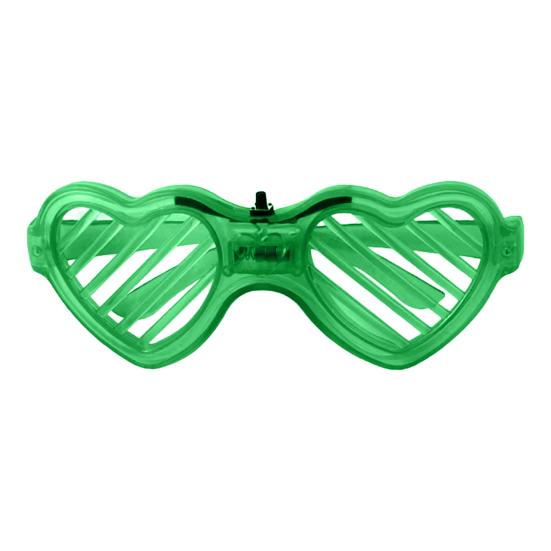 Kids Glow-in-the-Dark Glasses 3 Light Modes Light-Up Frames Battery-powered Heart Shape Cosplay