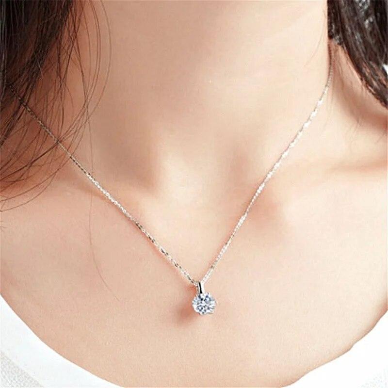 Ожерелье с муассанитом, сертифицированное GRA, 2 карата для женщин, цвет D, подвеска VVS1, стерлинговое серебро 925 пробы, подарки для свадебной вечеринки, ювелирные изделия премиум-класса