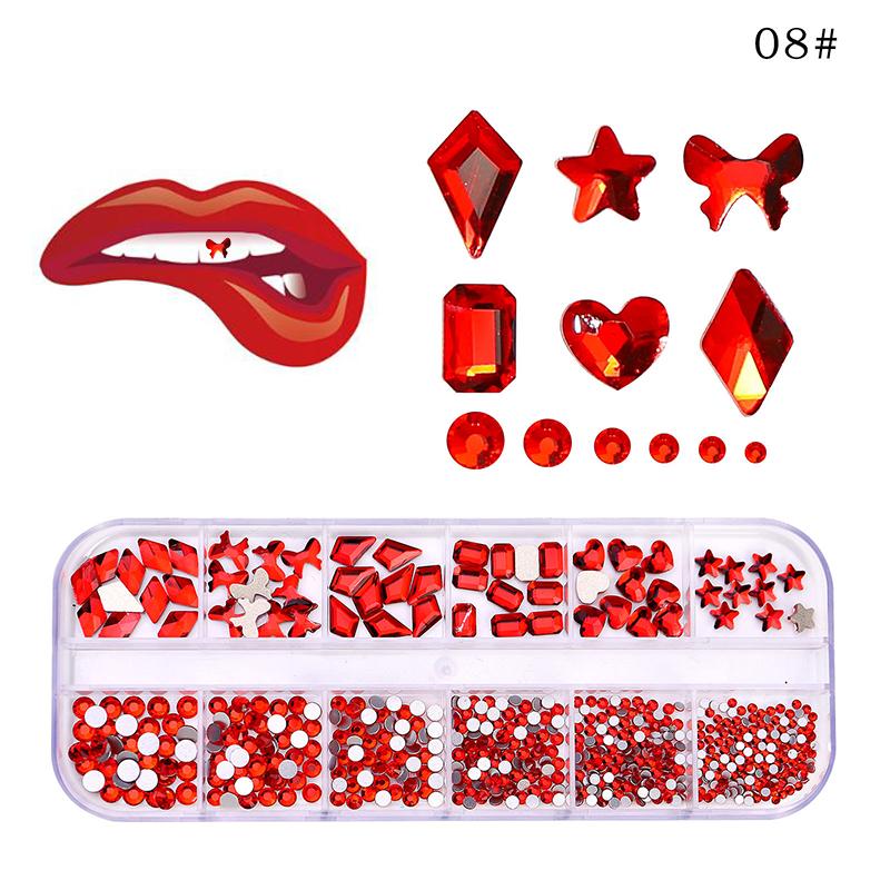 12-сетка зубные камни алмазный орнамент инструменты для поделок различные формы цветные зубы ювелирные изделия для зубных протезов акриловые стоматологические аксессуары