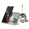 Беспроводное зарядное устройство 3 в 1 для Samsung Galaxy Watch 6 5 Pro, станция быстрой зарядки для Galaxy S23 S22 S21, зарядные устройства для будильника, подставка