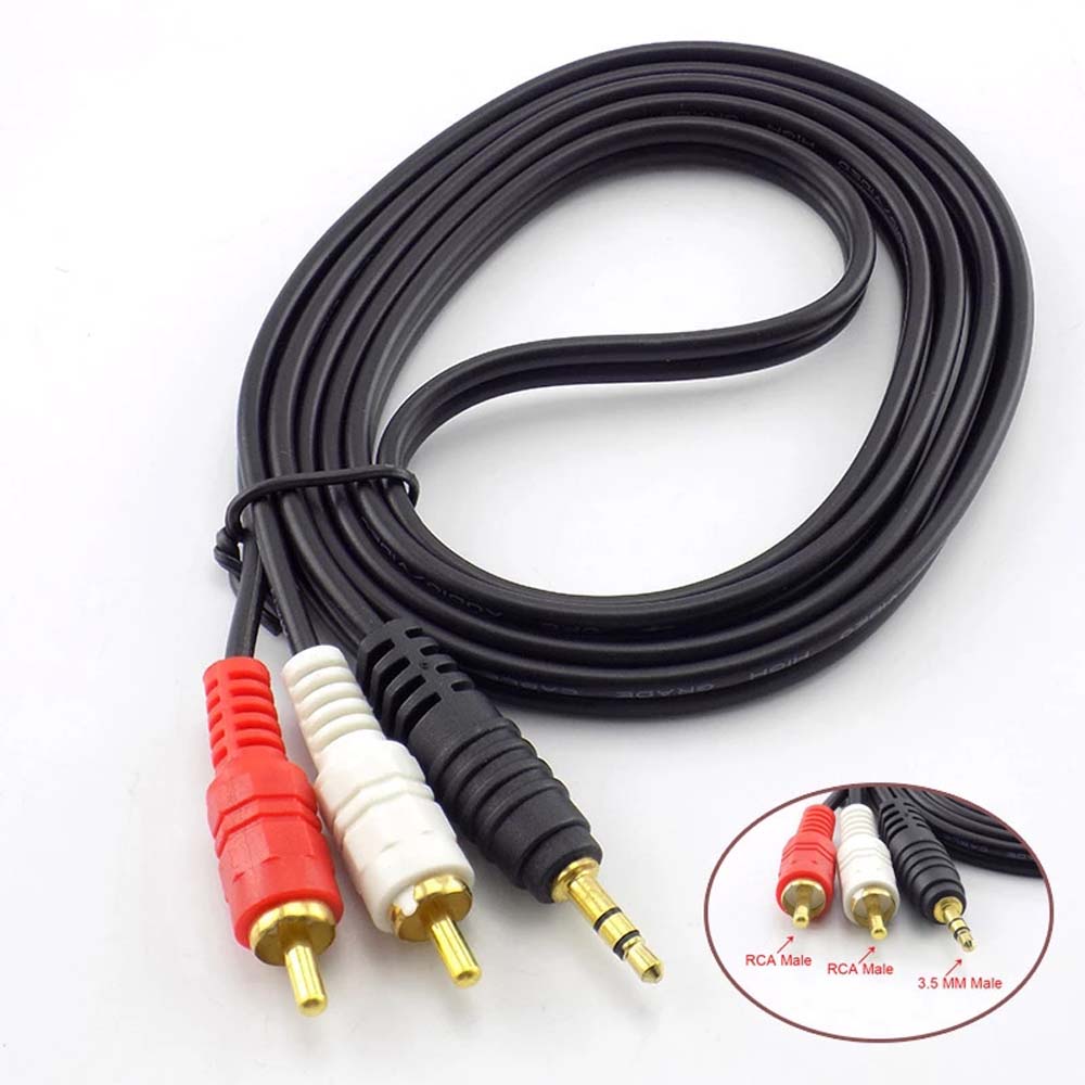 Extension cable 2 RCA Stereo Jack Connector Audio AUX Line 3.5mm to 2 RCA Male Adapter Cable