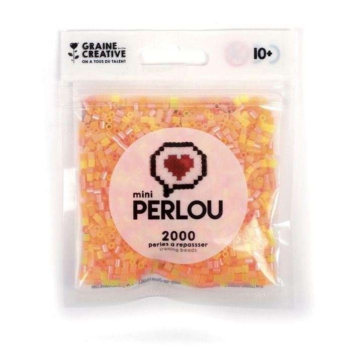 Perlou - Perles à repasser Mini Perlou Camaieu 4 coul. Orange Transp.