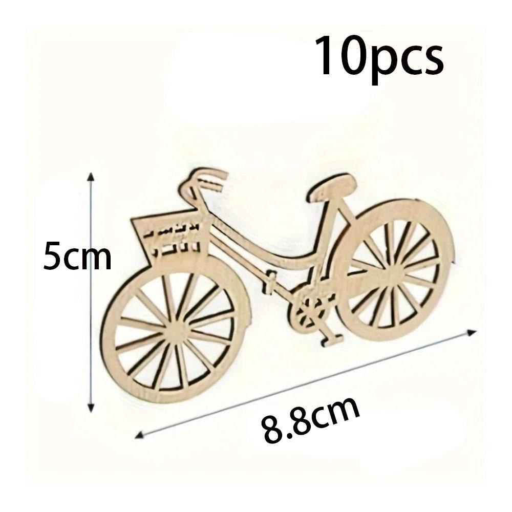 DIY Wooden Mixed Bicycle Shape Garniture Handmade Crafts Slices Home Decoration Accessories Scrapbooks Painting