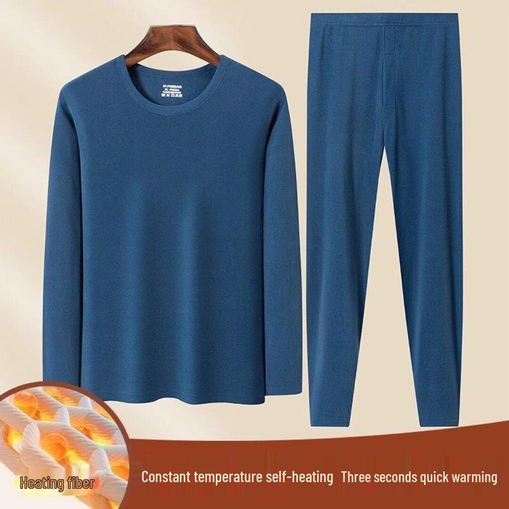 Men's Warm Fleece Thermal Underwear Set for Autumn and Winter