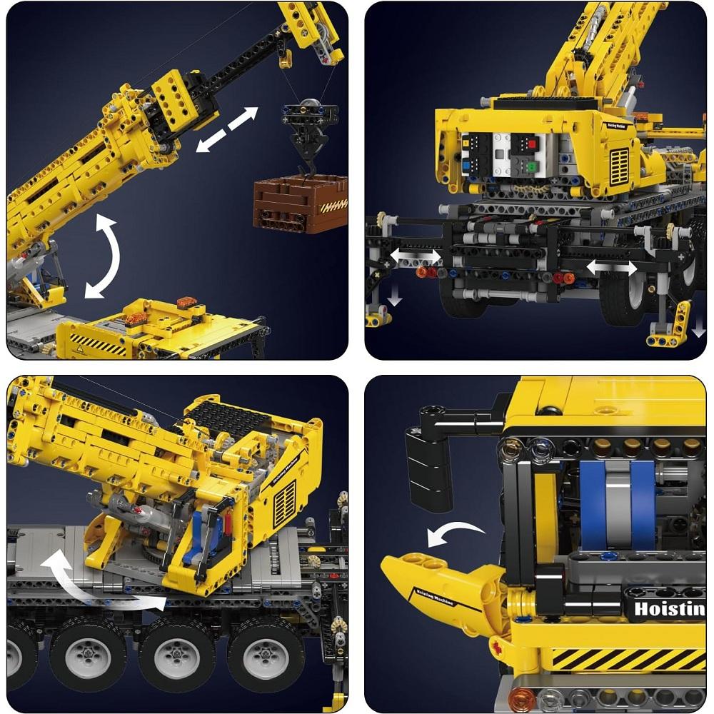MOULD KING 17047 Technical Truck Building Block The APP Control Mobile Crane Model Enginerring Brick Toys Kids Christmas Gift