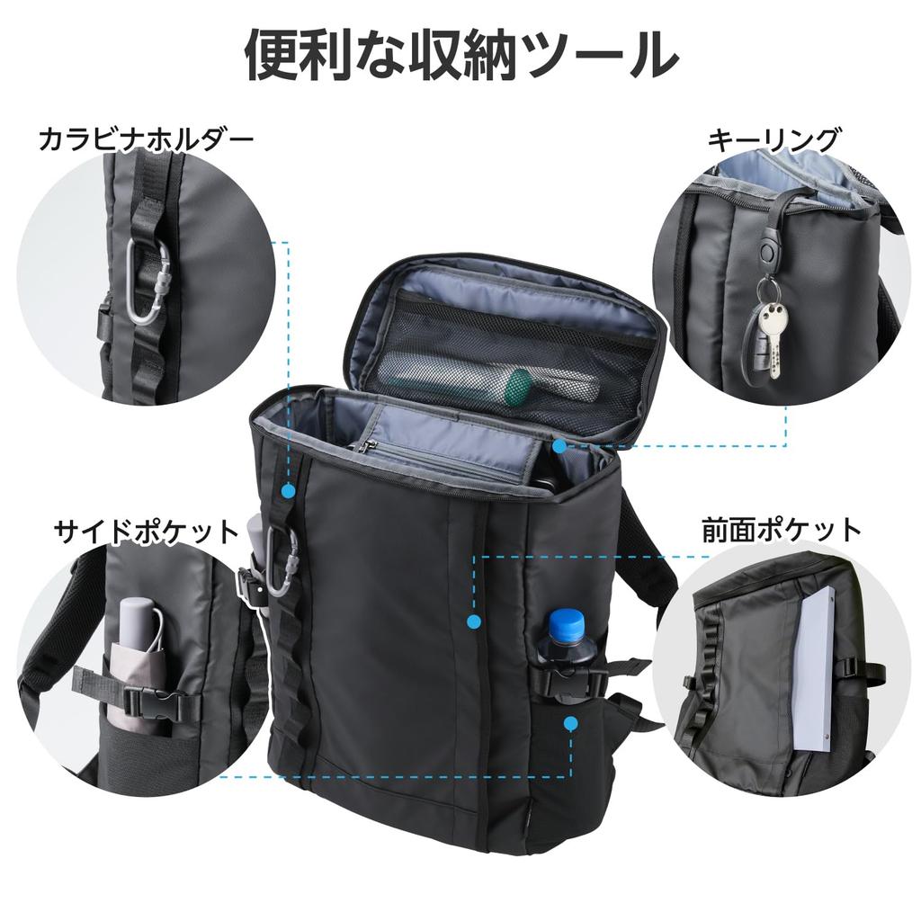 Рюкзак ELECOM, рюкзак, тип коробки, дюймы, водоотталкивающий, большой емкости, 30 л, черный ~15,6 BM-XBPBX01BK