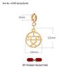 Fu Character Bracelet Charms: Gold Sand Pendants & Spacer Beads for DIY Jewelry