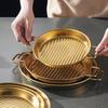 Convenient Double Handle Space-saving Anti-scald Non-stick Round Dinner Plate Kitchen Gadget Dinner Plate