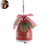 Rustic Christmas Bell Ornaments with Artificial Pine And Red Berries Vintage Metal Jingle Bells Hanging Decoration for Tree Wall Wreath Home Decor