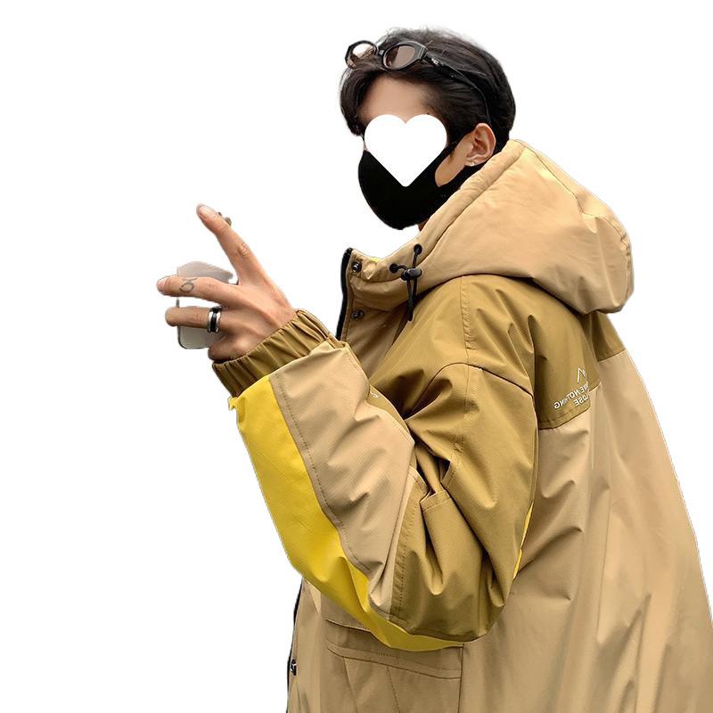 Зимняя куртка-пуховик мужская большого размера с капюшоном куртка Plus Fat Plus Size Loose Workwear 90 куртка-пуховик