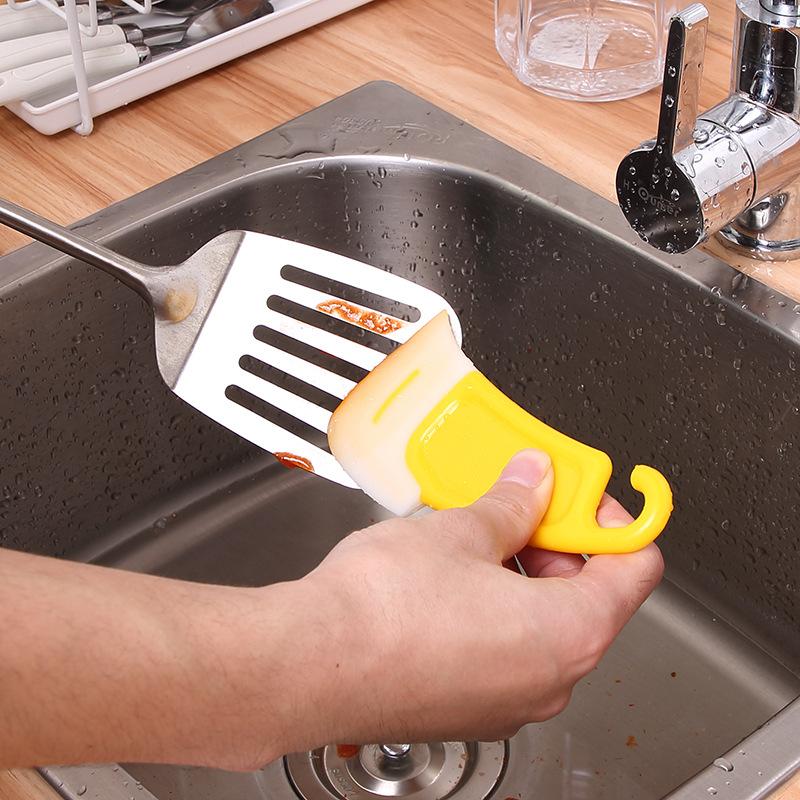 Простая и удобная силиконовая лопатка, скребок для грязной кастрюли, силиконовый скребок для сковороды