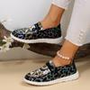 Women's Leopard Print Retro Casual Flat Shoes Plus Size Women's Single Shoes Lazy Shoes