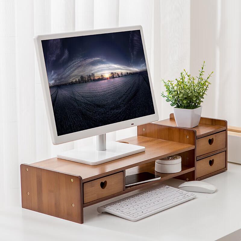 Beifang Подставка-органайзер для компьютерного монитора и ноутбука с 3 ящиками