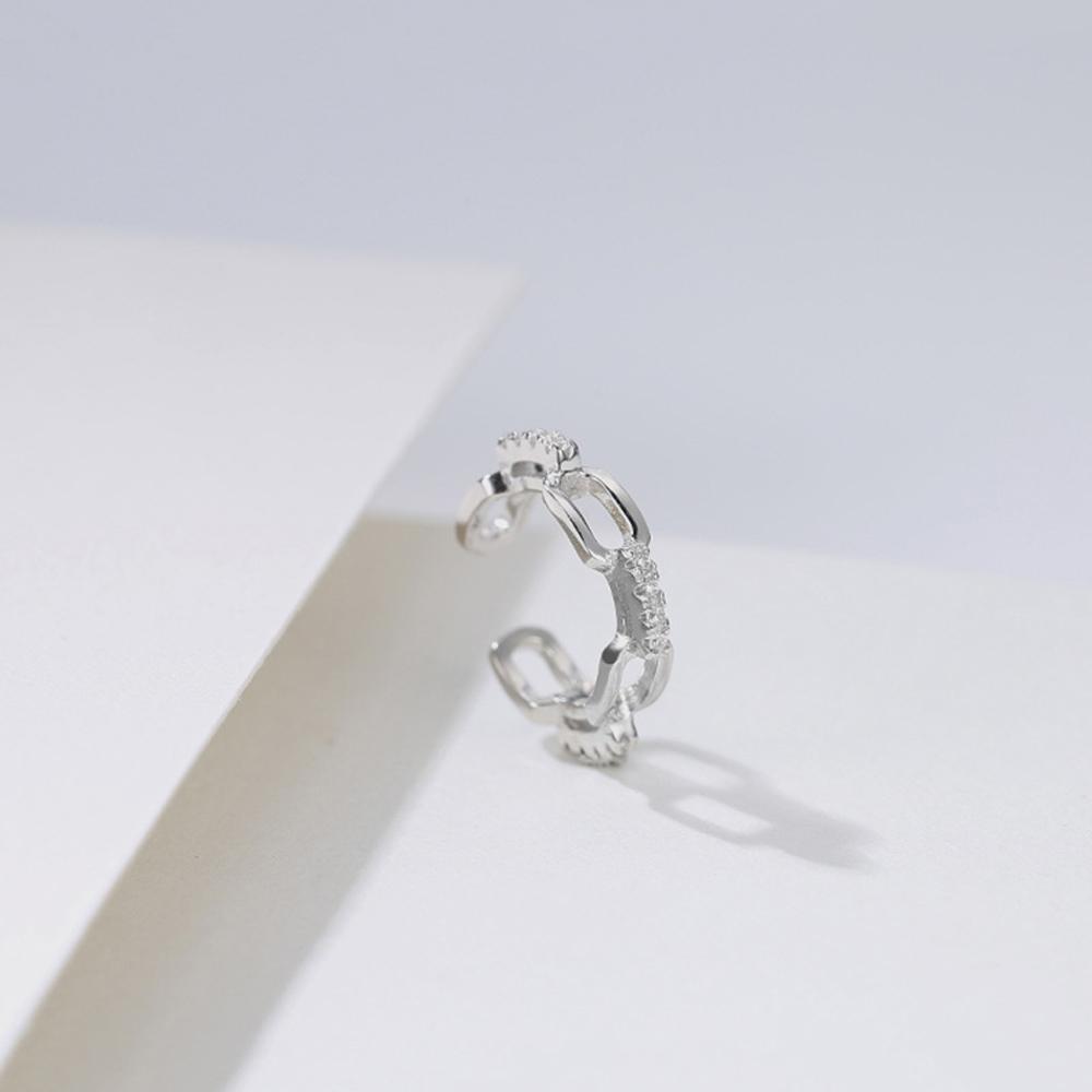 Ювелирные изделия Хип-хоп Панк Кристалл Девушки S925 Каффы Многослойный Зажим для козелка Непирсинговые Клипсы для ушей