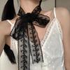 Elegent Lace Bow Necklace for Women Choker for Party Accessory Black White Flower Lace Necklace Romantic Birthday Gifts