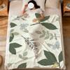 Модный дизайн с цветами и листьями Арт Цветочный Фланелевый Мягкий Теплый Плюшевый Плед Диван Гостиная Питомца Дом Спальня Подарок Дом Автомобиль Портативный