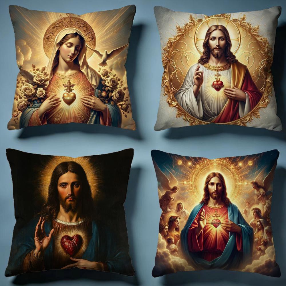 Sacred Aesthetic Art Cushion Cover Soft Decorative Pillow Case Suitable for Bedroom Sofa Car Travel Use