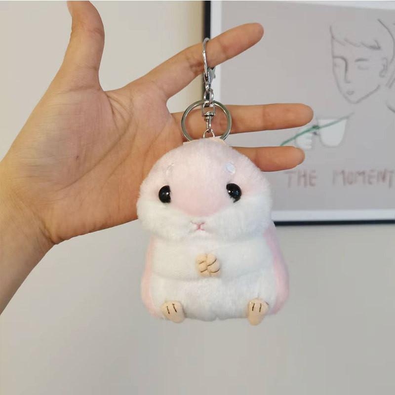Adorable Cartoon Hamster Plush Keychain Cute Backpack Pendant Animal Toy Gift