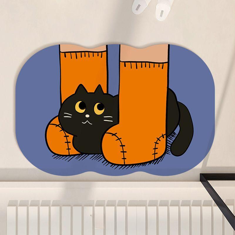 Bathroom Water Absorption Diatom Mud Floor Mat Cartoon Bathroom Toilet Door Dirt-resistant Anti-slip Mat Household Quick-drying Floor Mat
