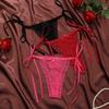 Adjustable Waist Strap Bow Lace Flower Transparent Briefs Female Lingerie Romantic T Panties  Gift