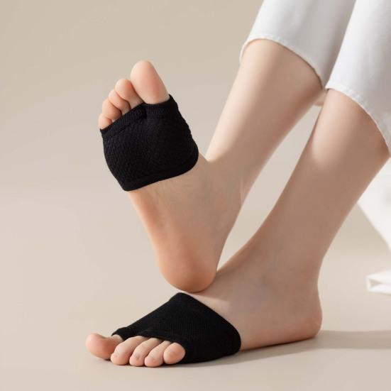 Женские носки с открытым носком, хлопковые, с полуноском, бесшовные, плоские, носки-лодочки, эластичные, массажные носки для передней части стопы, для облегчения боли