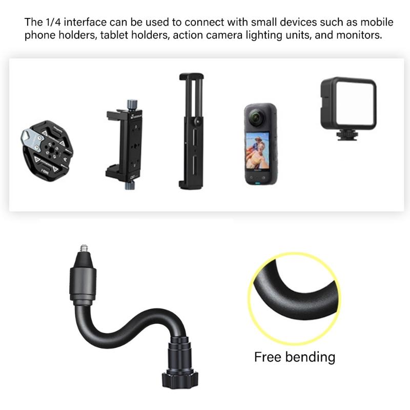 17mm Ball Head To 1/4 Male Screw Adapter Mount Rod For Action Cameras Car Vent Dashboard Phone Tripod Holder Black