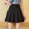 Женская плиссированная юбка с высокой талией Y2k, летняя повседневная кавайная клетчатая трапециевидная черная теннисная японская школьная форма, мини-юбки для девочек