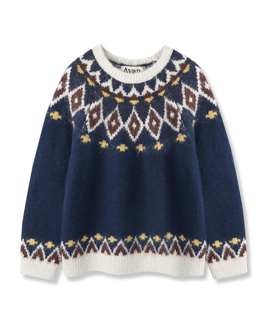 AVANDRESS Alpine Fair-Isle Knit_3Colors