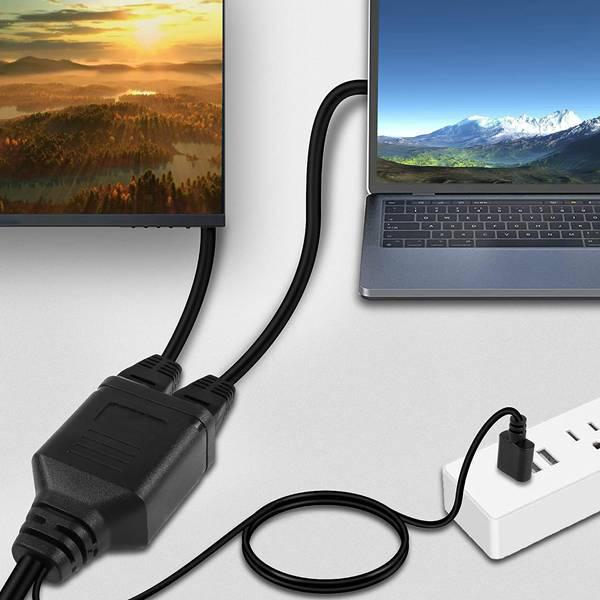 Black PVC RJ45 Network Splitter | 100 Mbps One-to-Two Sharing Device