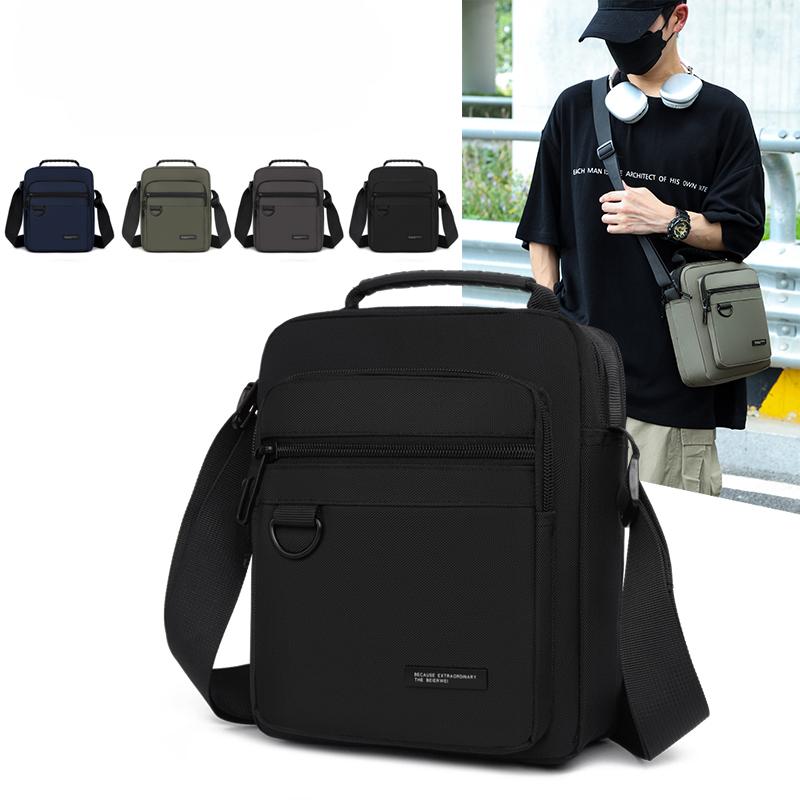 Мужская водонепроницаемая наплечная сумка - Большая вместимость, деловая/для отдыха, кроссбоди с многослойными карманами