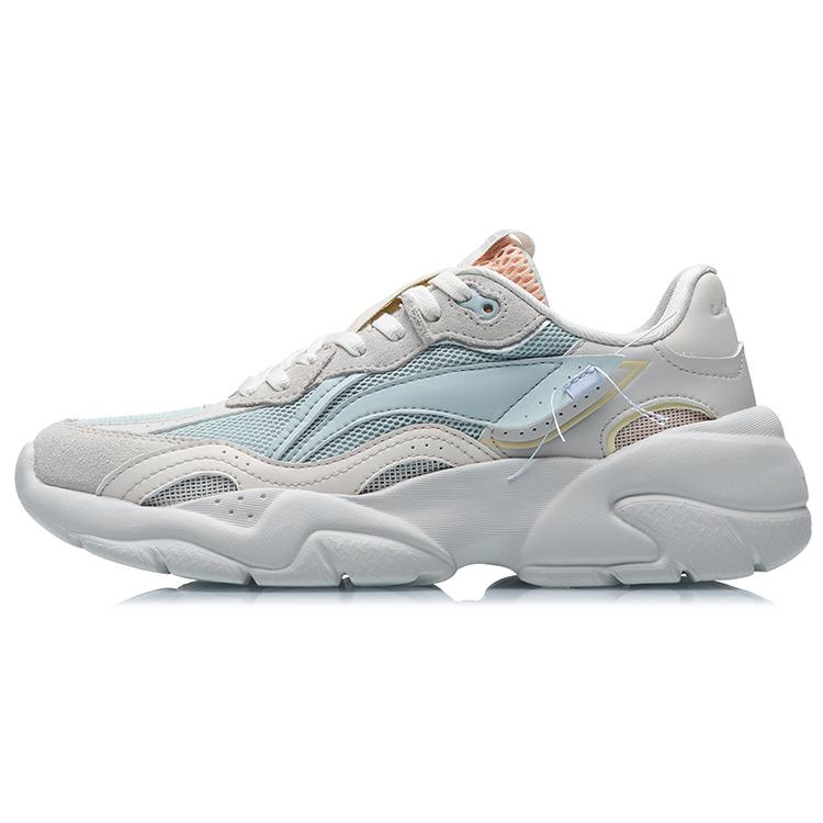 Женские низкие беговые кроссовки Li Ning Светло-голубые Серые AGCR166-2