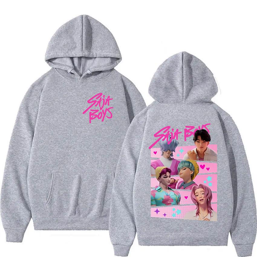 K-pop Saja Boys Охотники на демонов Принт Толстовки Мужские Женские С длинным рукавом Пуловер Свитшоты Популярный Модный Пуловер