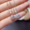 Classic Two Styles S925 Silver Rose Gold Necklace 2ct Round Simulated Diamond Pendant for Women Fashion Silver 925 Jewelry