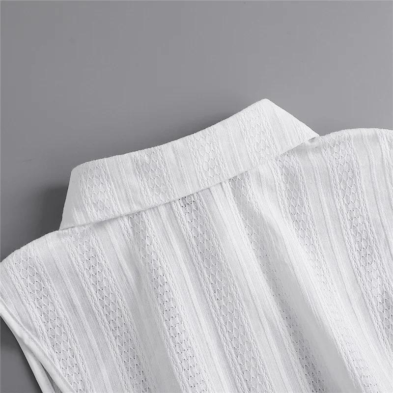 Женская мода Рубашки с оборками и ложным воротником на пуговицах, со стойкой и лацканами, половина рубашки, съемный воротник, женские блузки, топы, одежда, галстуки